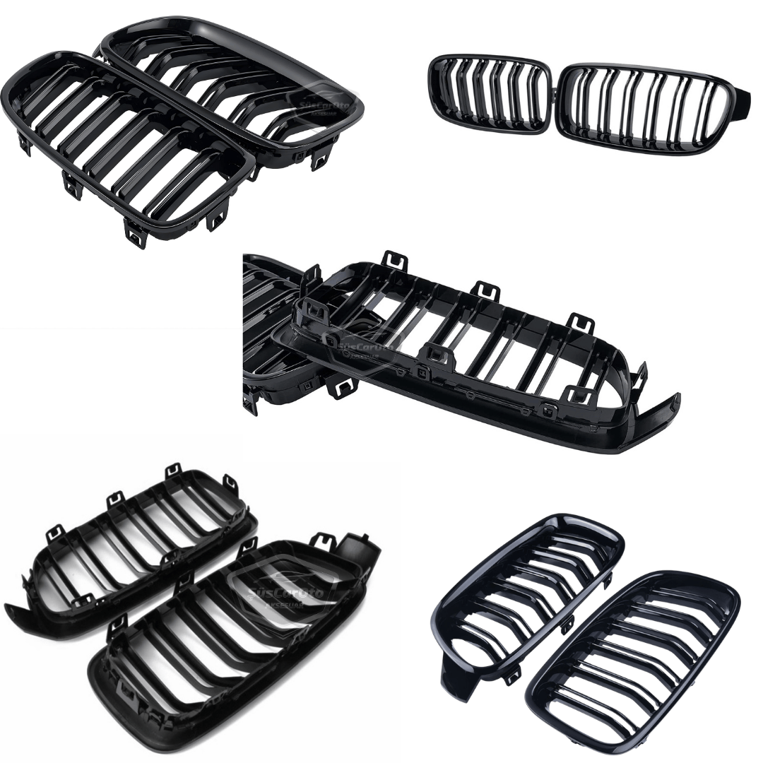 Bmw Serie 3 F30 2012-2018 Compatible Parrilla Frontal Riñón Aspecto M3 Doble Línea Importado Piano Negro 1ra Calidad Set Derecho Izquierdo