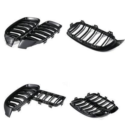 BMW Serie 4 F32 F33 F36 2013-2019 Rejillas delanteras compatibles Aspecto M4 Doble línea Piano Black importado 1ª Calidad Juego Derecho Izquierdo