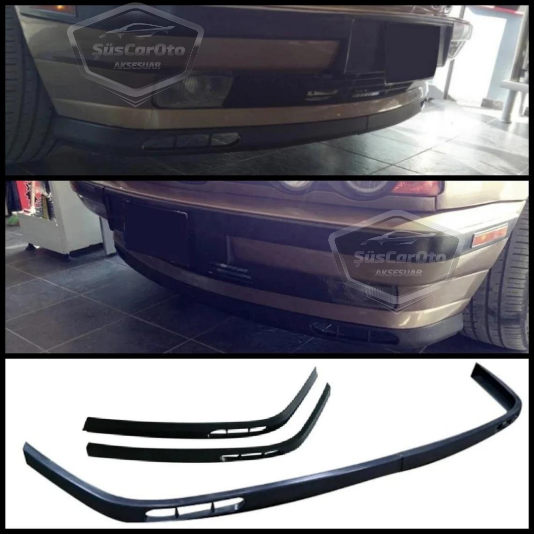 Labio Universal Laguna compatible con BMW Serie 5 E34 1987-1996, labio delantero flexible, 2 piezas, separador de paragolpes, faldón delantero