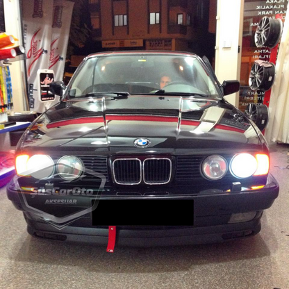 Labio Universal Laguna compatible con BMW Serie 5 E34 1987-1996, labio delantero flexible, 2 piezas, separador de paragolpes, faldón delantero
