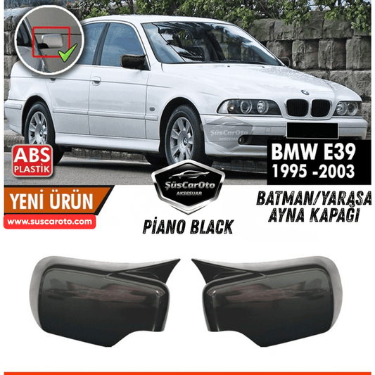 BMW Serie 5 E39 1995-2004 Compatible Batman Carcasa de Espejo Retrovisor Murciélago Negro Piano Plástico ABS Izquierda Derecha Juego