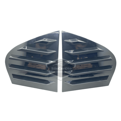 Rejilla de ventana deflectora de ventilación lateral derecha e izquierda brillante negra compatible con BMW Serie 5 E60-E60 LCI 2003-2010