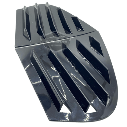 Rejilla de ventana deflectora de ventilación lateral derecha e izquierda brillante negra compatible con BMW Serie 5 E60-E60 LCI 2003-2010