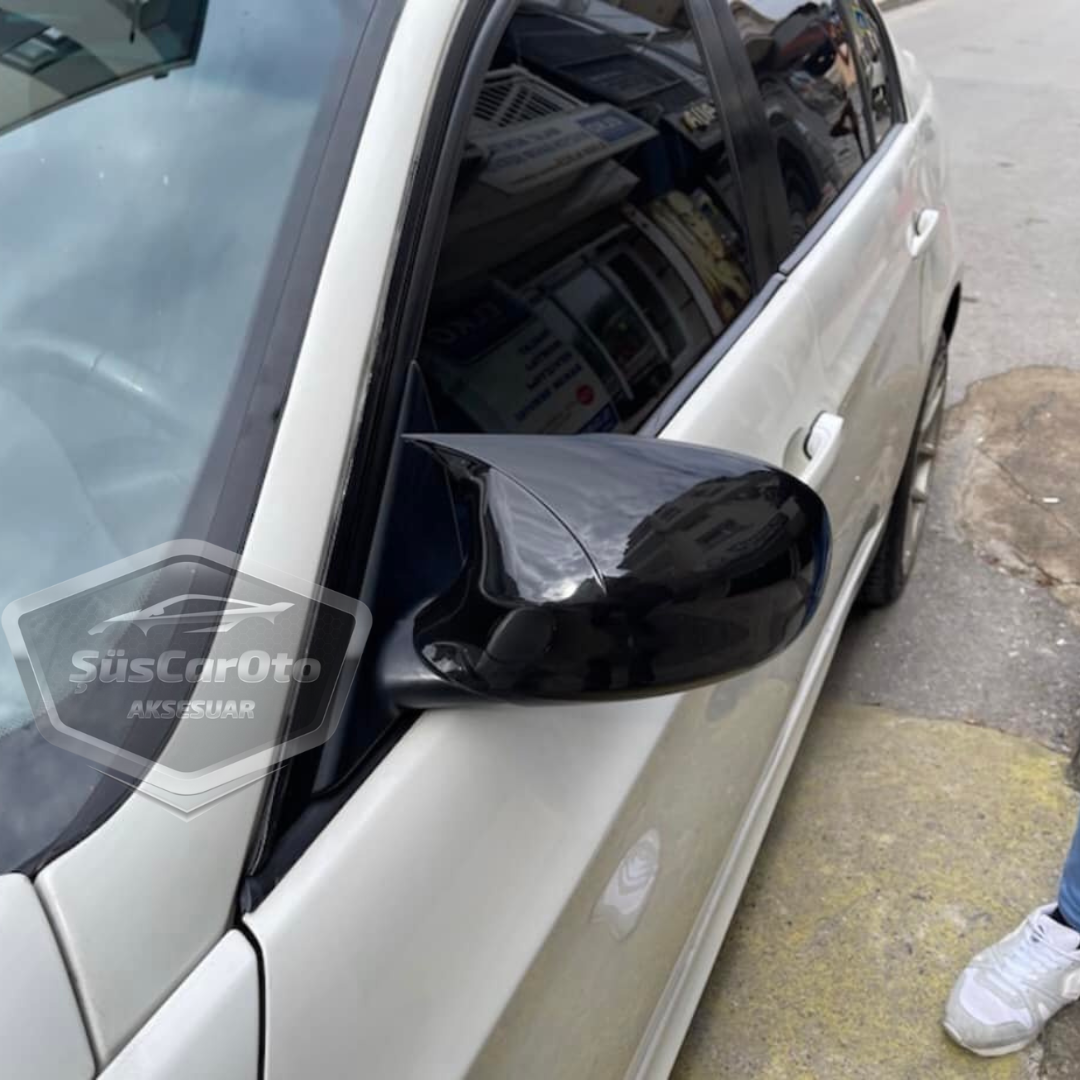 BMW E90 LCI Facelift 2008-2011 Serie 3 Tapas de Espejo Murciélago Bat Wing Negro Piano Plástico ABS