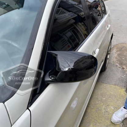 BMW E90 LCI Facelift 2008-2011 Serie 3 Tapas de Espejo Murciélago Bat Wing Negro Piano Plástico ABS