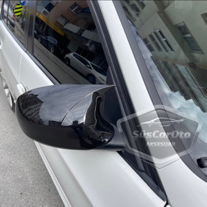 BMW E90 LCI Facelift 2008-2011 Serie 3 Tapas de Espejo Murciélago Bat Wing Negro Piano Plástico ABS