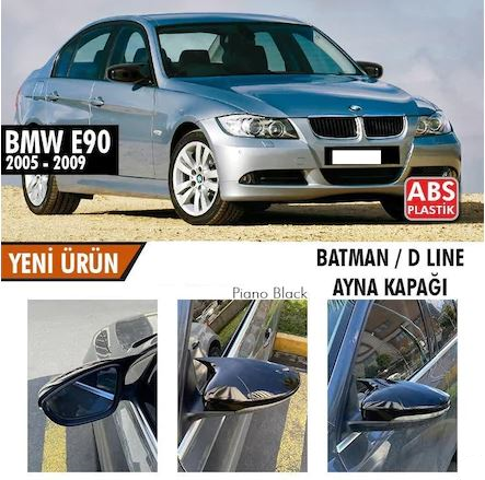 BMW E90 Pre-Facelift 2005-2009 Carcasas de Espejo de Murciélago Piano Black Plástico ABS