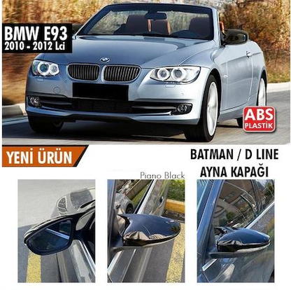 BMW E93 LCI 2010-2012 Carcasa de espejo estilo murciélago Batman, plástico ABS negro piano