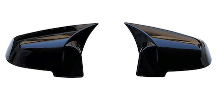 BMW F10 LCI 2013-2016 Carcasa de espejo retrovisor de murciélago estilo Batman, acabado Piano Black, plástico ABS