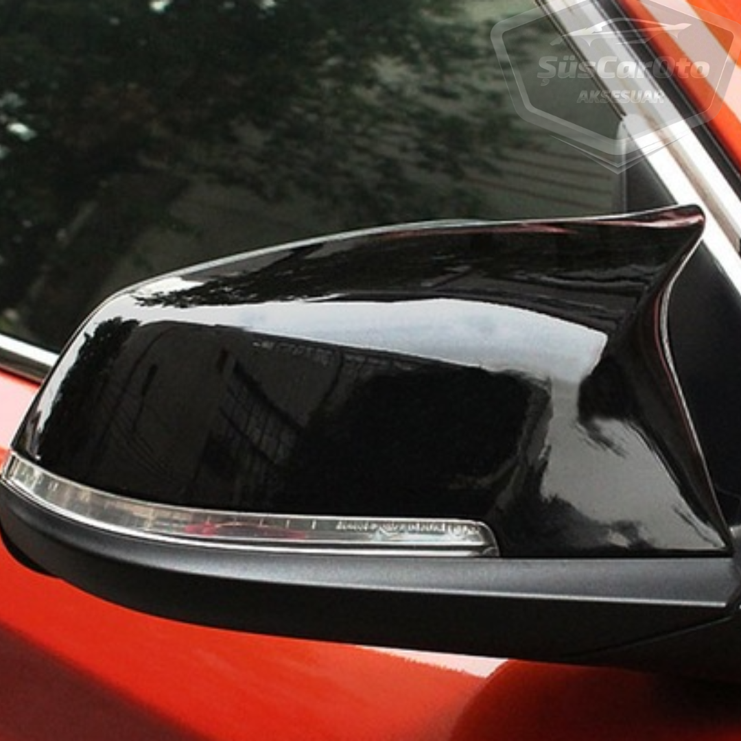 BMW F30-F32-F20 2012-2018 Cubierta de espejo de murciélago Batman, plástico ABS Piano Black