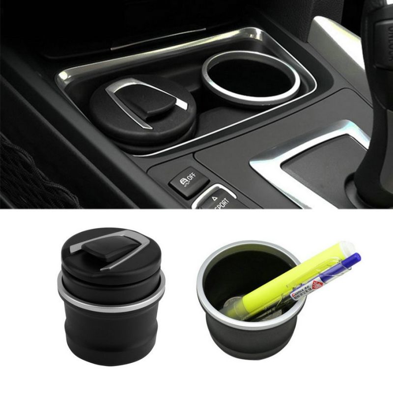 Cenicero deportivo para coche BMW con portavasos e iluminación LED azul