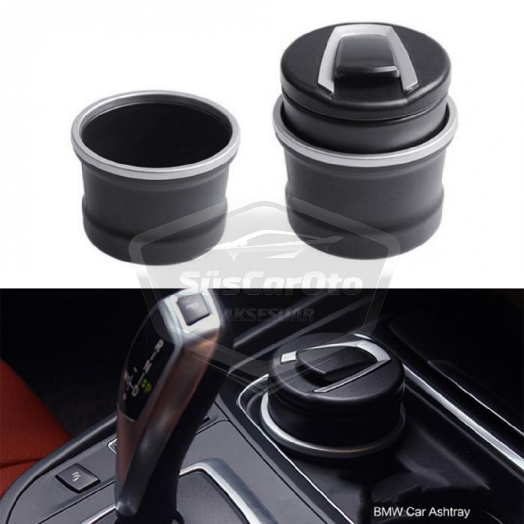 Cenicero de coche deportivo tipo BMW con portavasos, cenicero de coche, cenicero de coche, negro