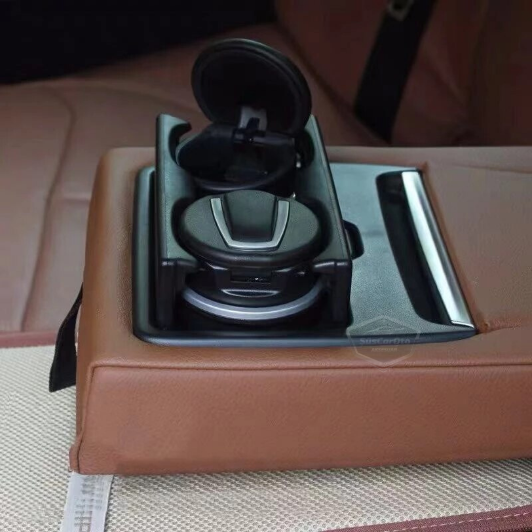 Cenicero de coche deportivo tipo BMW con portavasos, cenicero de coche, cenicero de coche, negro