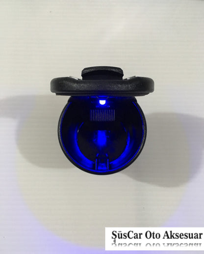 Cenicero de coche deportivo BMW tipo Mini con luz LED azul