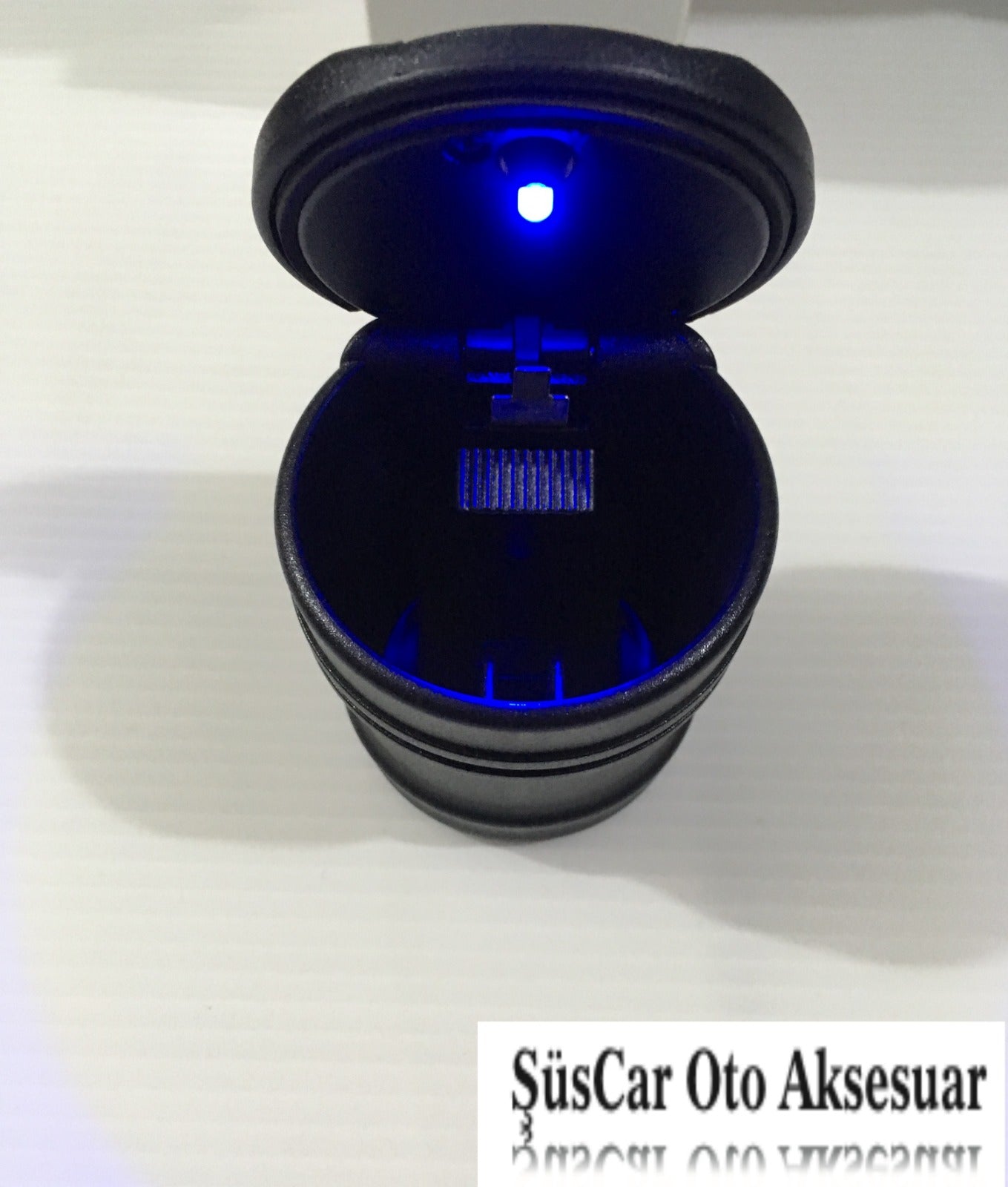 Cenicero de coche deportivo BMW tipo Mini con luz LED azul