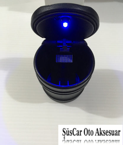 Cenicero de coche deportivo BMW tipo Mini con luz LED azul