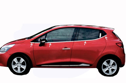 Renault Clio 4 HB molduras cromadas para ventanas, 8 piezas, 2012 y posteriores
