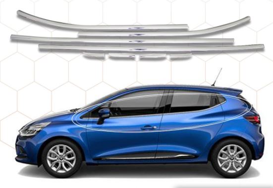 Renault Clio 4 HB molduras cromadas para ventanas, 8 piezas, 2012 y posteriores