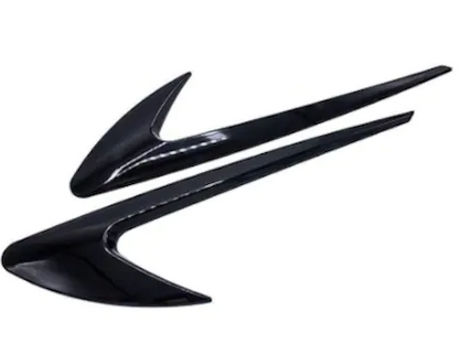 Rejilla de ventilación de guardabarros Universal Piano Black, derecha e izquierda, 2 unidades