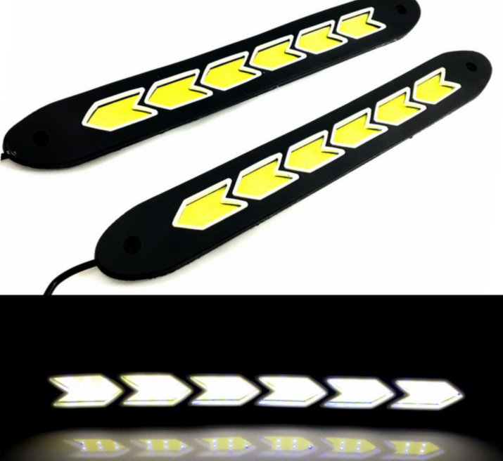 Carub 6 LEDs Luz Diurna 12V COB Secuencial Flexible Blanca 2 Unidades