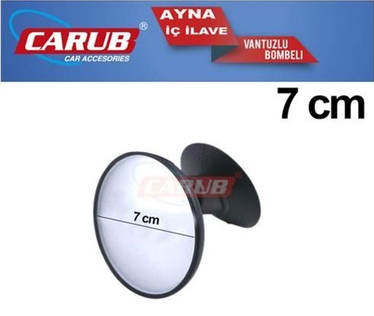 Espejo retrovisor interior Carub con ventosa, abombado, redondo pequeño, 7 cm
