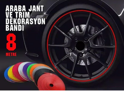 Carub Embellecedor de llantas de coche, cinta embellecedora de llantas de neumáticos, 8 metros, AZUL