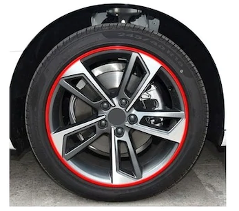 Embellecedor de llanta de coche Carub, banda embellecedora de llanta de neumático, 8 metros, ROJO