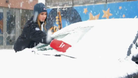 Carub Raspador Rompehielos Impermeable para Coche con Guante Rojo