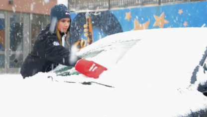 Carub Raspador Rompehielos Impermeable para Coche con Guante Rojo