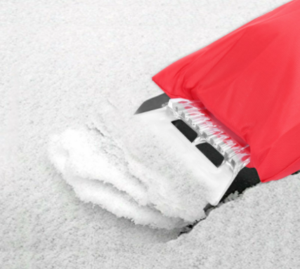 Carub Raspador Rompehielos Impermeable para Coche con Guante Rojo