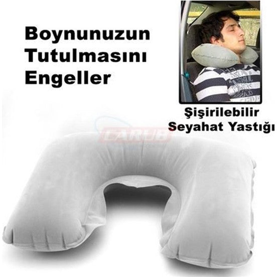 Almohada de viaje inflable Carub, gris