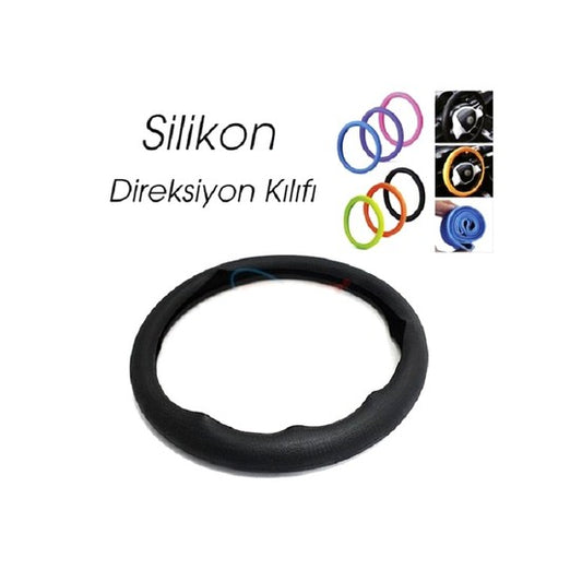 Funda para volante de silicona Carub ultra fina, inodora, negra, de 36 cm a 42 cm