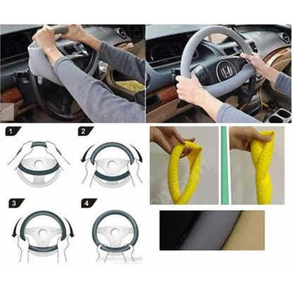 Funda para volante de silicona Carub ultra fina, inodora, negra, de 36 cm a 42 cm