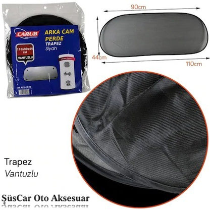 Carub Parasol Trasero Trapezoidal Negro con Ventosas