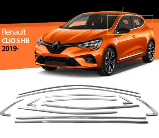 Renault Clio 5 Moldura cromada para ventanas, juego completo de 12 piezas, 2019 en adelante