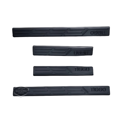 Chery Tiggo 7 Pro-Pro Max Juego de umbrales de puerta de plástico Protector de umbral de puerta de plástico Negro 4 Puertas