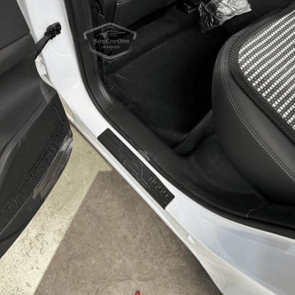 Chery Tiggo 8 Pro-Pro Max Juego de umbrales de puerta de plástico Protector de umbral de puerta de plástico Negro 4 puertas