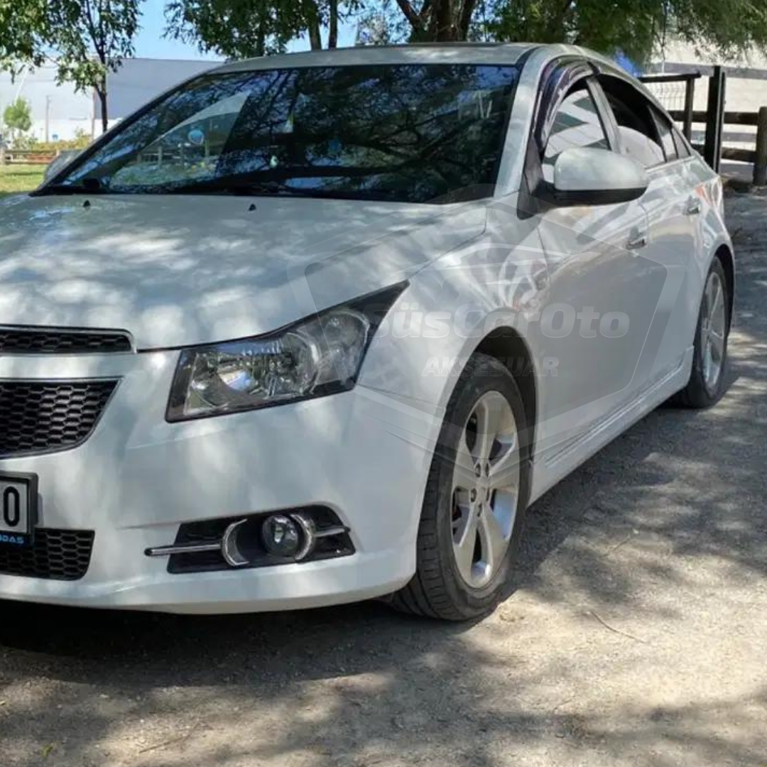 Set de deflectores de ventanilla Mugen Piano Black de 4 piezas compatible con Chevrolet Cruze, importado