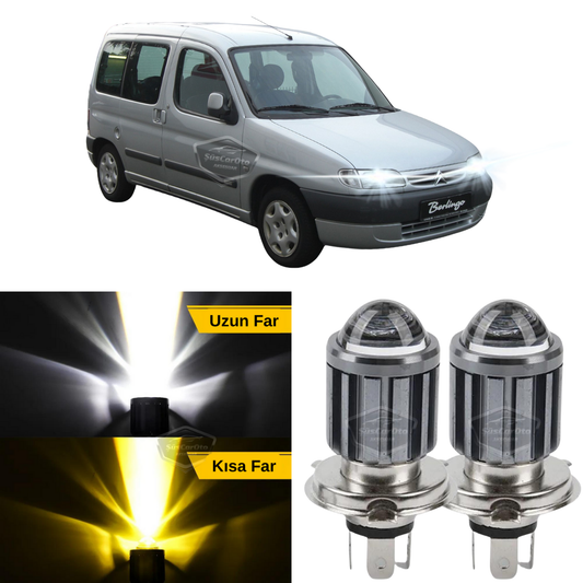 Bombilla de faro Citroen Berlingo Mk1 1996-2008 compatible con proyector Led xenón doble color amarillo-blanco, lámpara led CSP efecto relámpago, luz alta y baja, 2 unidades