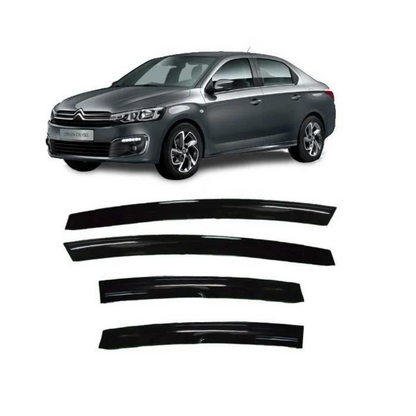 Citroen C Elysee 2012-2022 Compatible Deflectores de Ventana Mugen Piano Black Set de 4 Importado