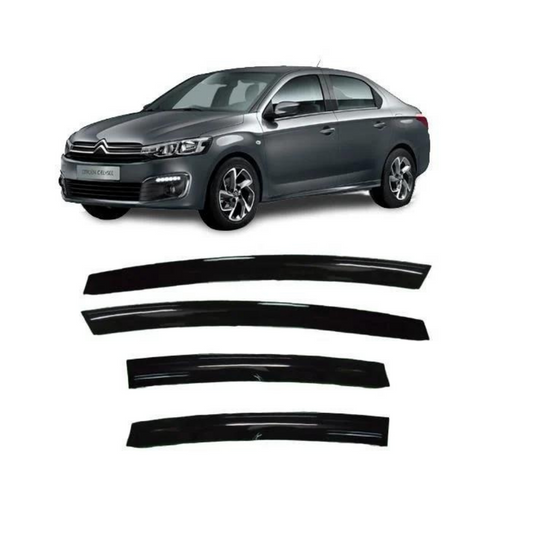 Citroen C Elysee 2012-2022 Compatible Deflectores de Ventana Mugen Piano Black Set de 4 Importado
