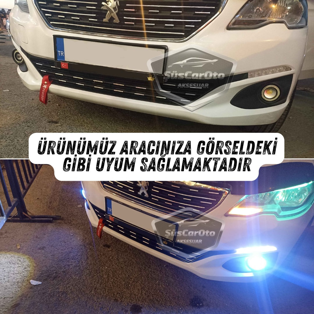 Citroen C Elysee 2012-2023 Faro Antiniebla Universal Angel Eye con Lente Metálico Impermeable 76 mm Anillo Naranja Luz Diurna Angel Eyes 2 Unidades