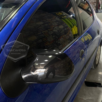 Cubierta de espejo retrovisor Batman Bat compatible con Citroen C2 2004-2008, plástico ABS negro piano
