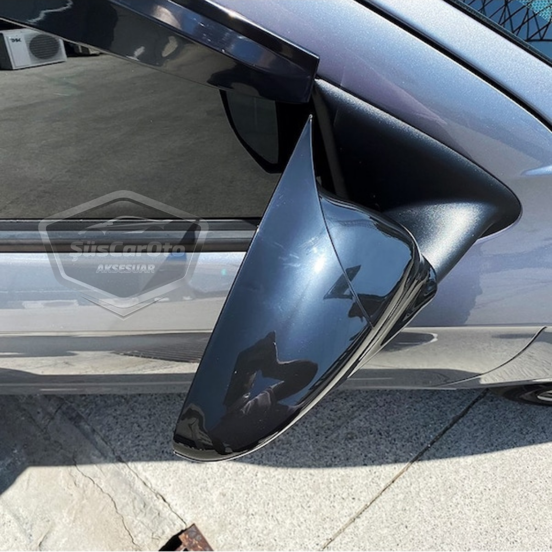 Citroen C4 Cactus 2014-2017 Compatible Tapa de Espejo Batman Murciélago Negro Piano Plástico ABS