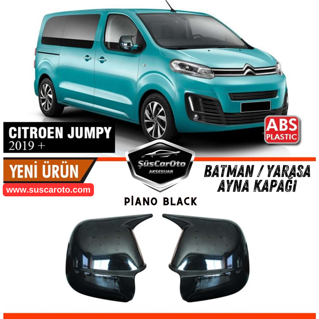 Retrovisores Batman, compatibles con Citroën Jumpy a partir de 2019, acabado negro piano, fabricados en plástico ABS. Juego derecho e izquierdo.