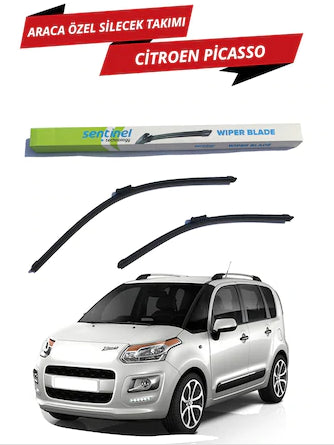 Juego de escobillas limpiaparabrisas delanteras de banana para Citroën Picasso 2009-2010 Sentinel, izquierda y derecha