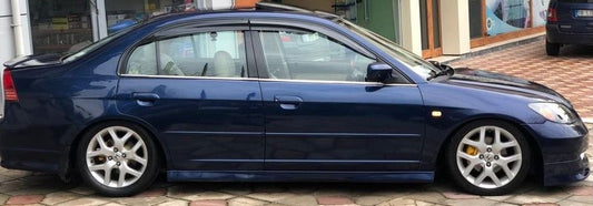 Honda Civic 2002-2006 Vtec2 embellecedores de ventana cromados 4 puertas 4 piezas Acero inoxidable