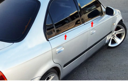Honda Civic 1996-2002 Sedán Moldura cromada para ventanas 4 puertas 4 piezas Acero pulido