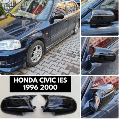 Honda Civic IES EK 1996-2000 Cubre Espejo Batman Ala Piano Negro Plástico ABS