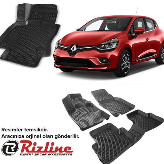 Alfombrillas 3D tipo cubeta Rizline específicas para Renault Clio 4, a partir de 2012